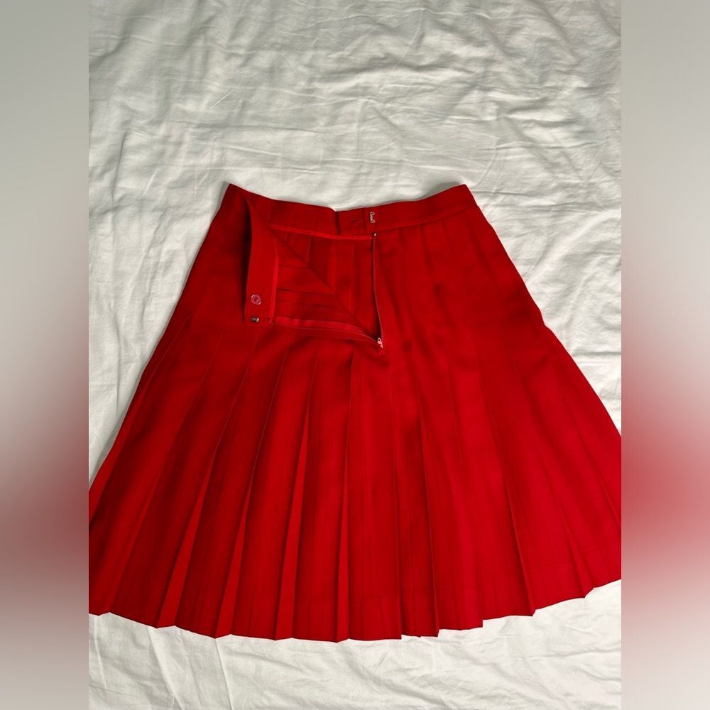 Vintage 80s Talbots Red Wool Pleated Skirt Size 10 Made USA High Waist 29” - Picture 10 of 10